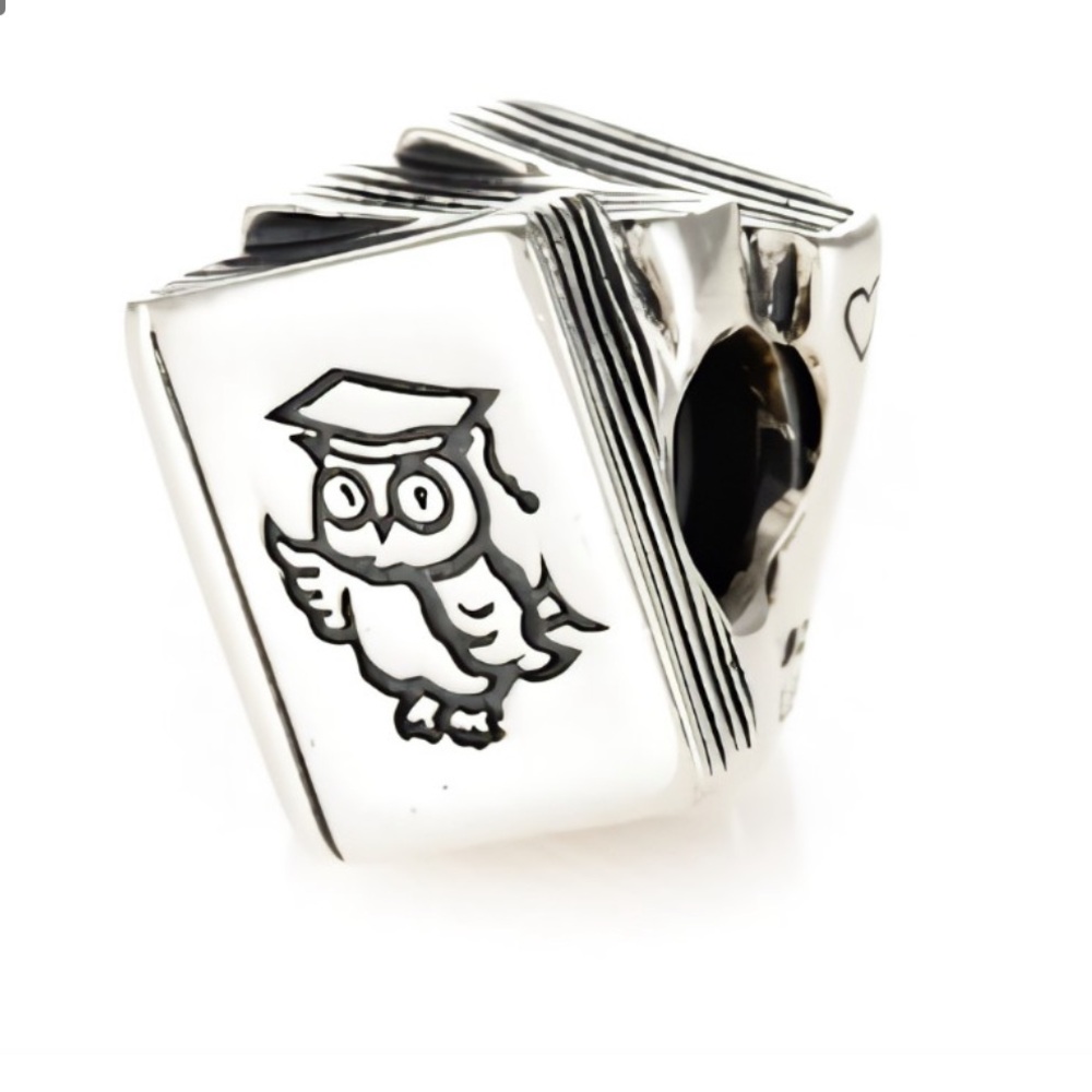 📚AUTHENTIC PANDORA STUDY OWL BOOKS CHARM STERLING SILVER